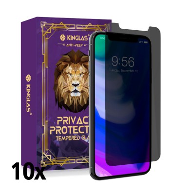 10 Packs Privacy Tempered Glass Screen Protector For iPhone X / XS / 11 Pro